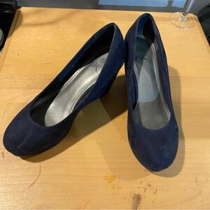 Chic Navy Blue Women's Wedge Shoes